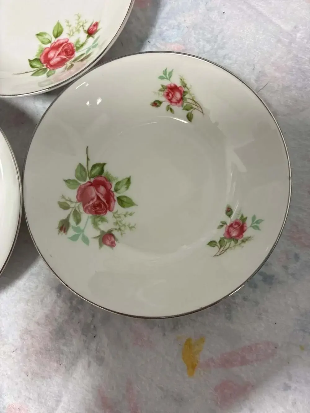 Alka Bavaria Moss Rose Vintage Porcelain Bowls Set of 3